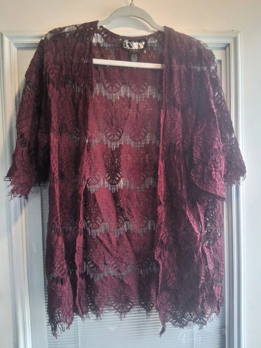 INNY Floral Lace Tunic in Purple Size Large